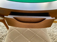 Mesa de Jogos Redonda para Carteado com 4 Gavetas e Porta-Copos — 4 Lugares com Tampo Reversível
