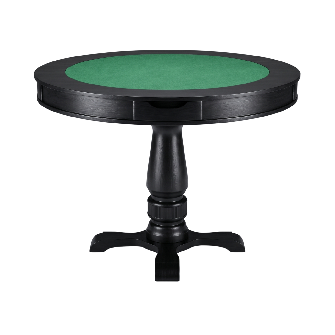 Mesa de Jogos Redonda para Carteado com 4 Gavetas e Porta-Copos — 4 Lugares com Tampo Reversível