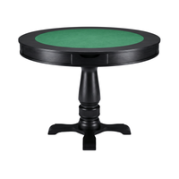 Mesa de Jogos Redonda para Carteado com 4 Gavetas e Porta-Copos — 4 Lugares com Tampo Reversível