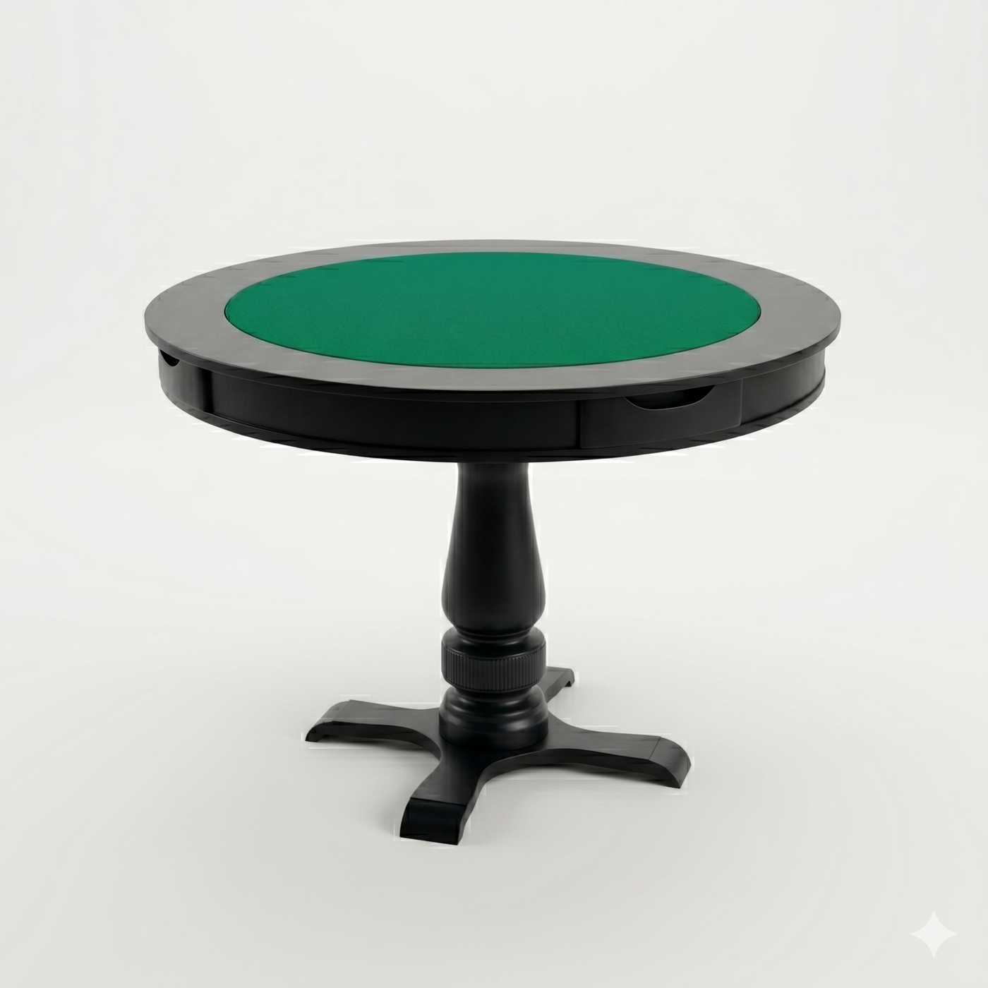 Mesa de Jogos Redonda para Carteado com 4 Gavetas e Porta-Copos — 4 Lugares com Tampo Reversível